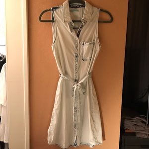 Maurices Denim Dress w/ Embroidery Sz S
